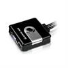 Iogear 2-Port Compact USB VGA KVM with Built-in Cables